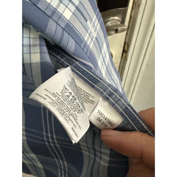 Brooks Brother Men's Blue White Plaid Print Short Sleeves Button Down Shirt 3XLT - Picture 5 of 6